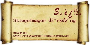 Stiegelmayer Örkény névjegykártya